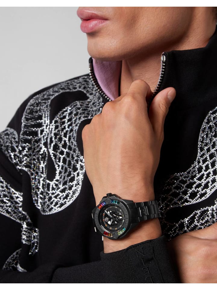 Philipp Plein Philipp Plein Unisex Uhr The $kull Genderless Rainbow in schwarz günstig kaufen onesize