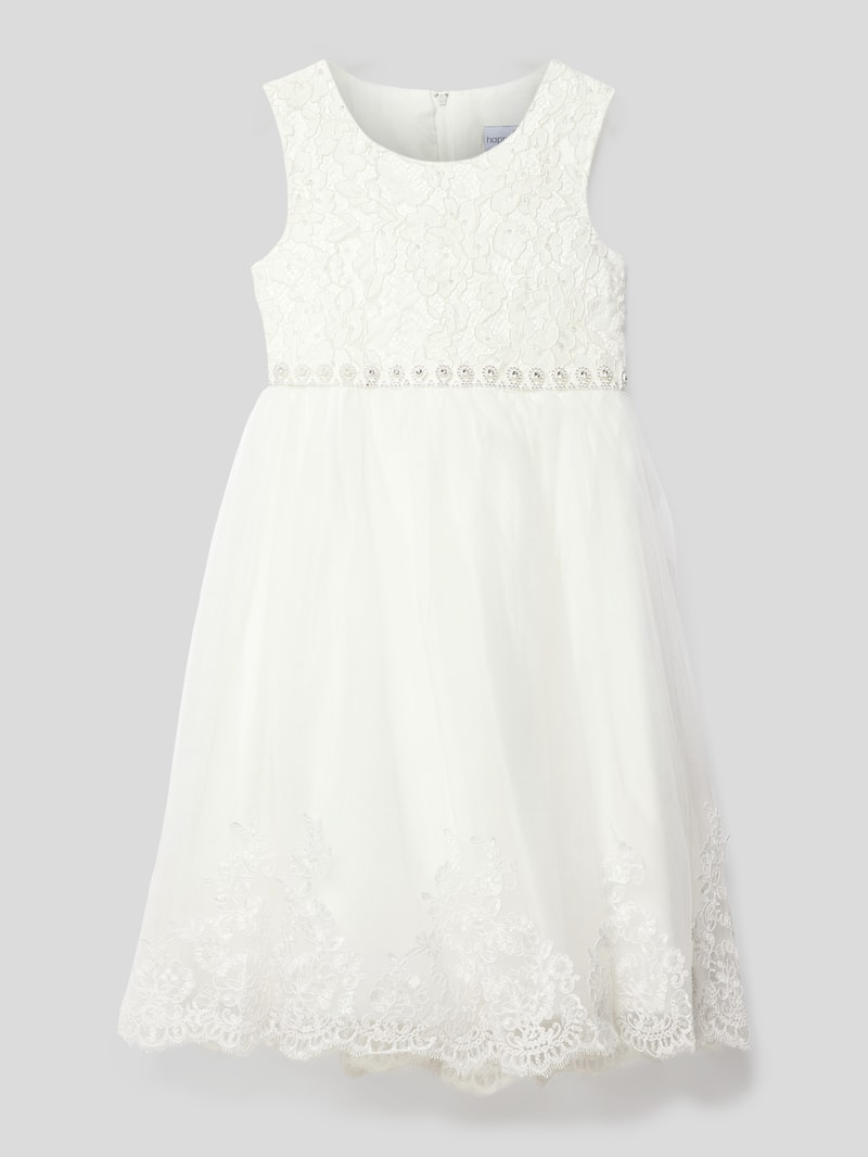 Kommunionskleid mit Spitzenbesatz in offwhite