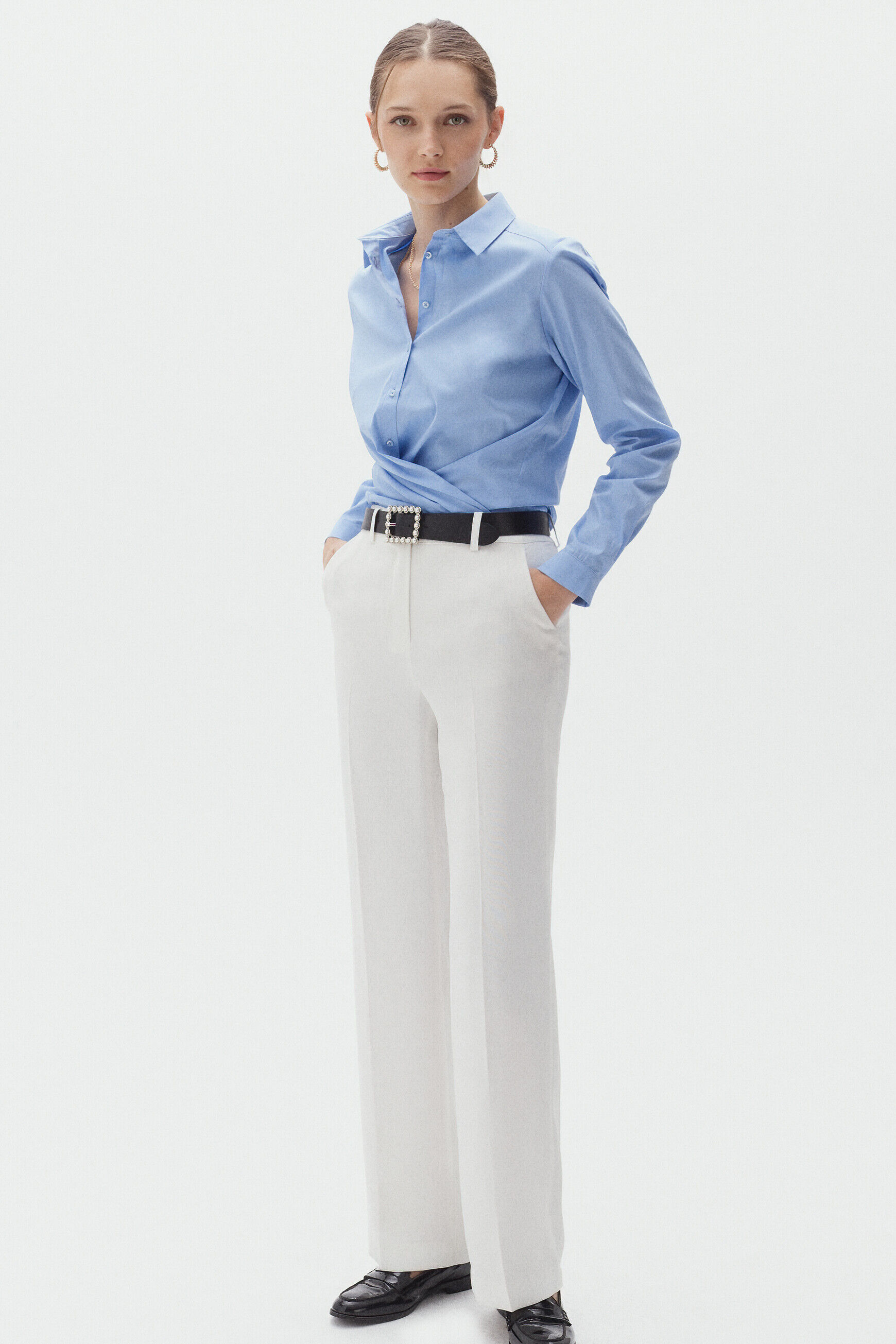 pantalon gaby ecru femme