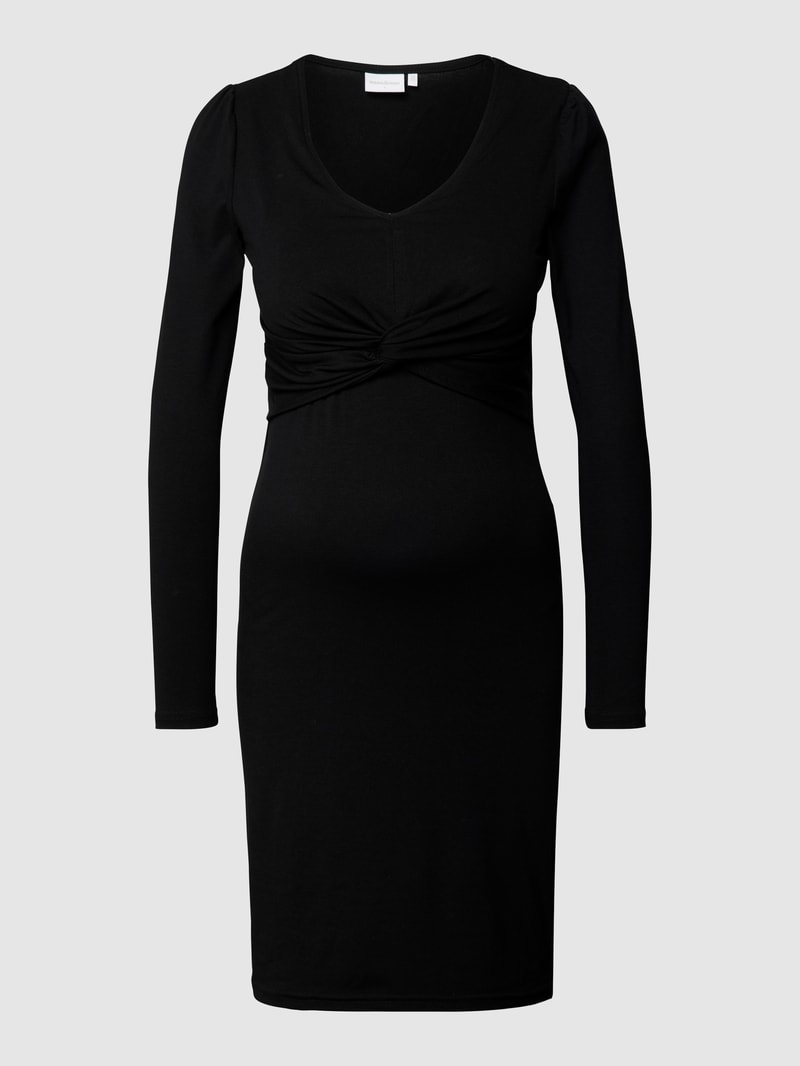 Umstands-Kleid mit Drapierung in schwarz