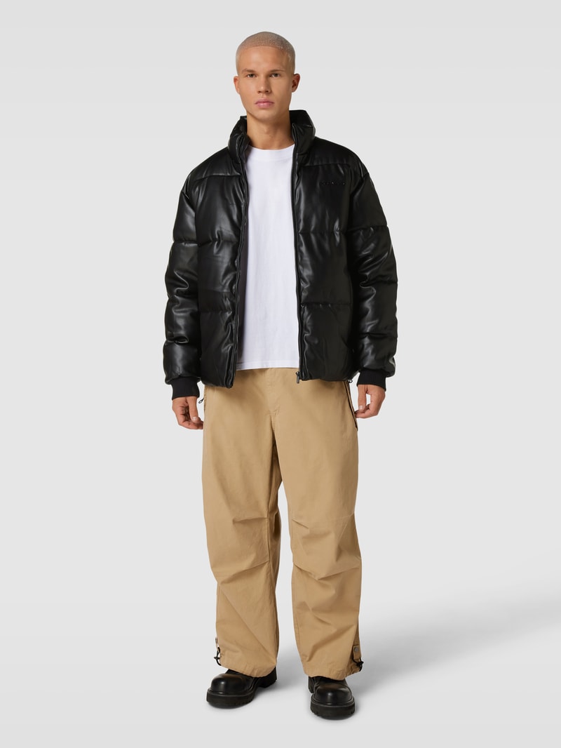 Steppjacke in Leder-Optik Modell 'SOLIN' in schwarz