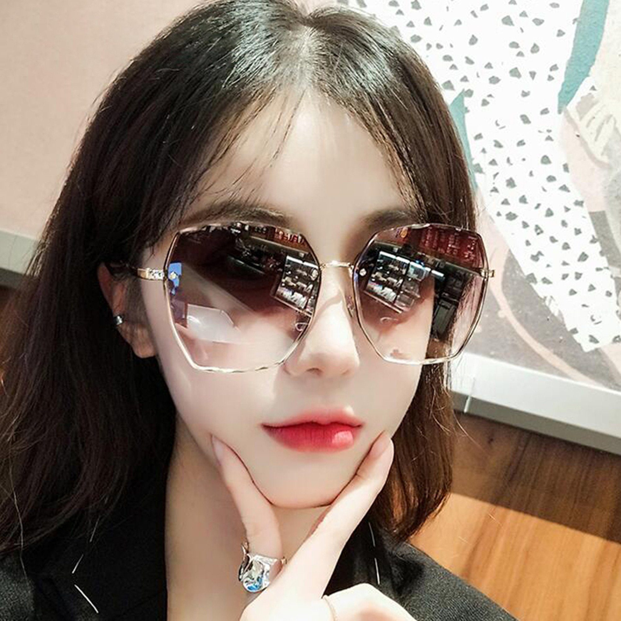 Tisoutec Sonnenbrille Sonnenbrille Damen (Designer Oversized Sonnenbrillen für Damen Polarisiert UV400 Schutz,sonnenbrille damen polarisiert (Frauen Fashion Sonnenbrille,vintage sonnenbrille damen)