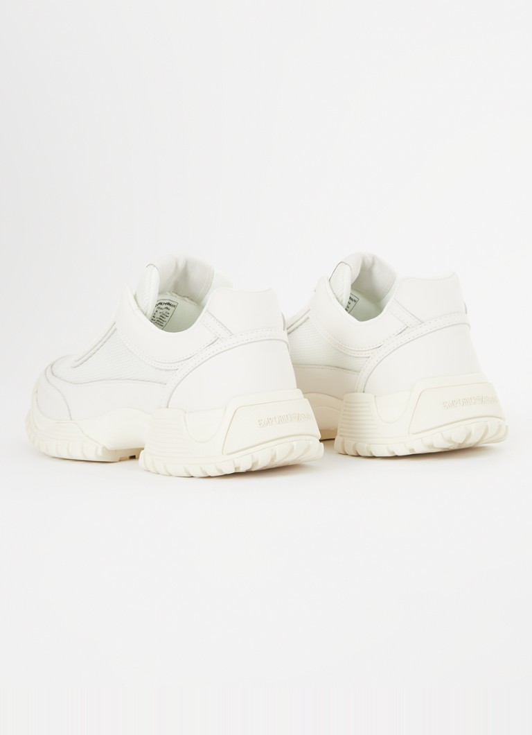 Δερμάτινα sneakers Emporio Armani με λεπτομέρειες από πλέγμα