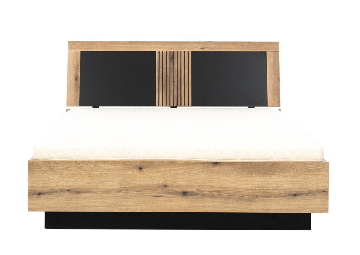 QMM TraumMöbel Schlafzimmer-Set Schlafzimmer Aria Set B Bett Schrank Nachttische Kommode LED