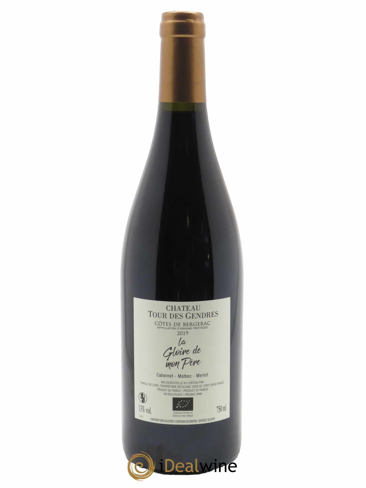 Côtes de Bergerac Château Tour des Gendres La Gloire de mon père Famille de Conti  2019 - Lot de 1 Bouteille