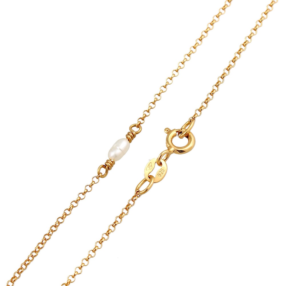 Elli Elli Collier Femme de base tendance avec perles de culture d'eau douce en argent  collier