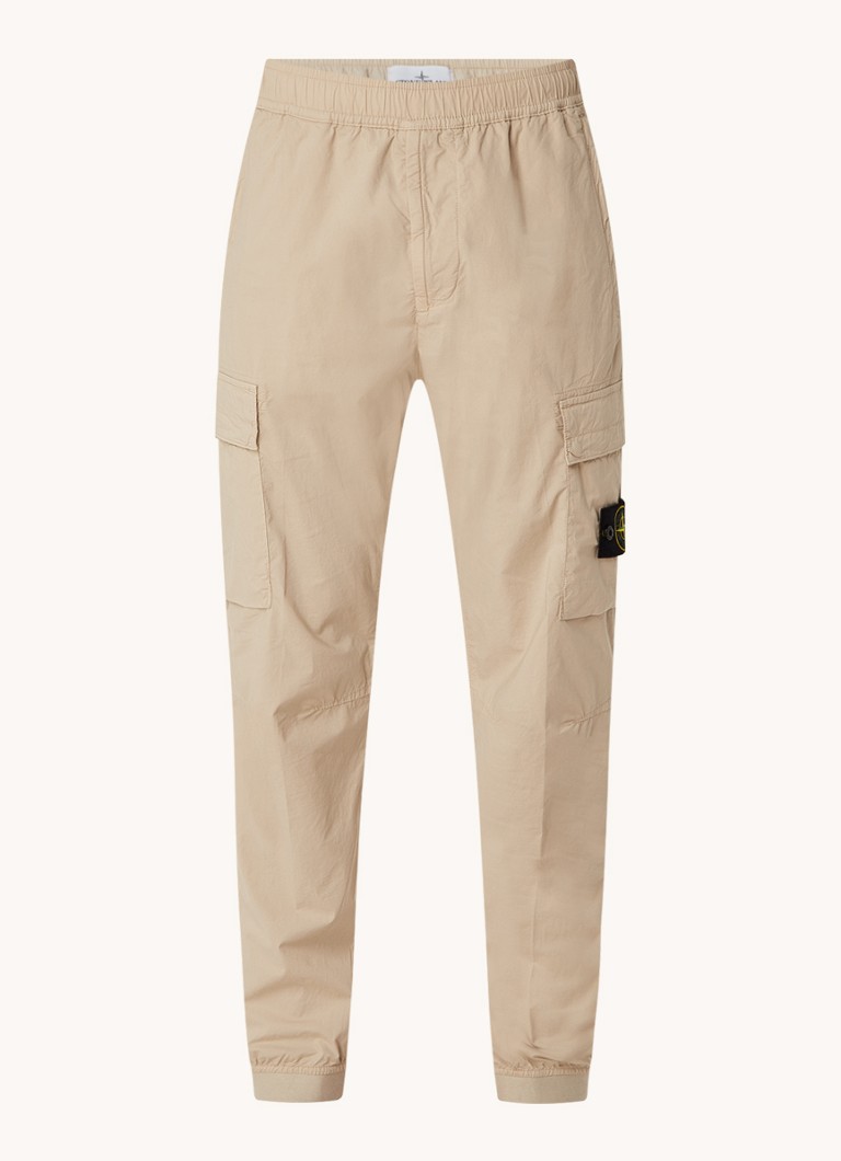 Pantaloni cargo conici Stone Island 31303 cu cizme din piele