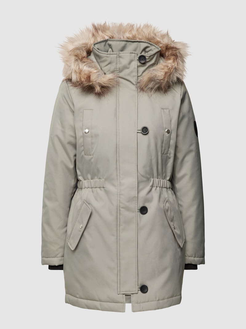 Parka mit Kunstfell Modell 'IRIS' in lindgrün