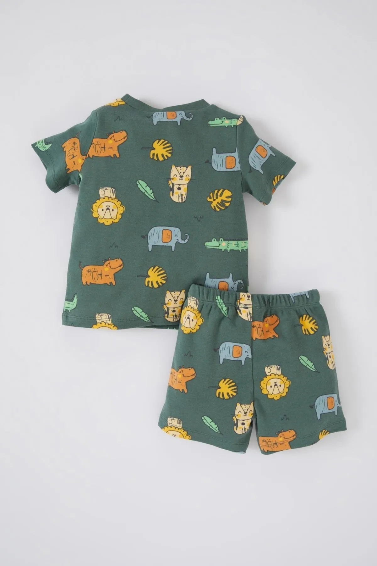 DeFacto  Gemusterter Kurzarm-Ripppyjama für Jungen im 2er-Set