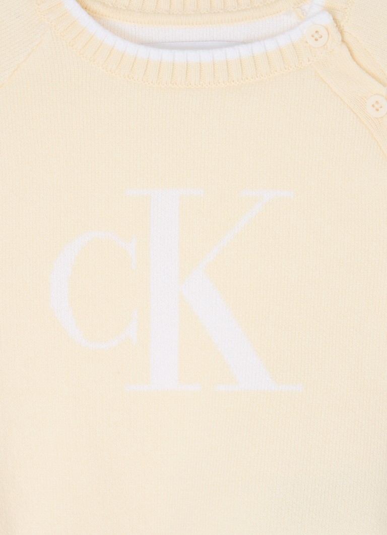 Maglione a maglia fine Calvin Klein con logo lavorato a maglia