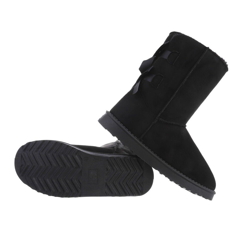 Ital-Design Damen Snowboots Freizeit Snowboots Flach Flache Stiefeletten in Schwarz