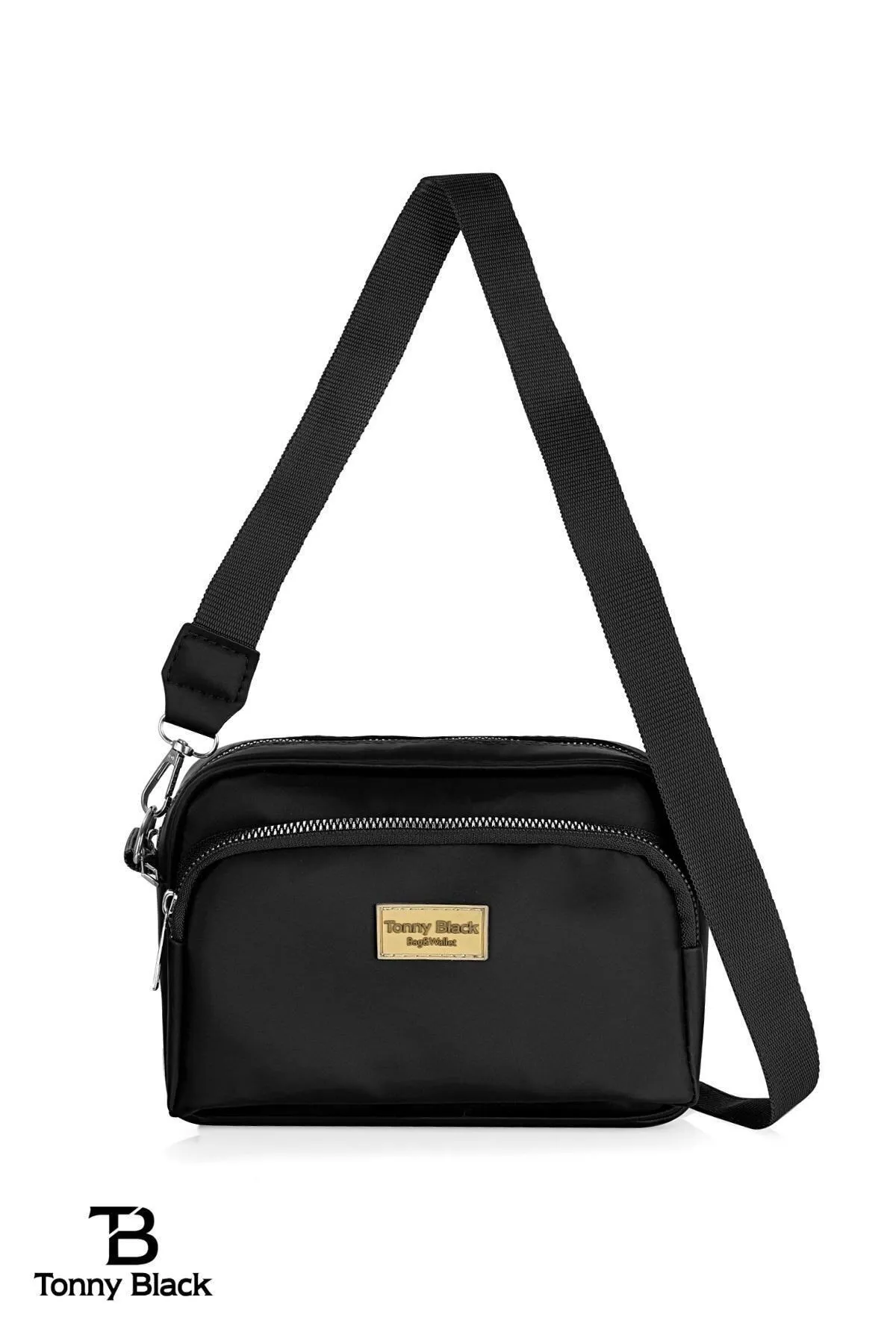 Tonny Black  Original Damen-Umhängetasche mit bequemem Säulengurt, diagonal verstellbarem Gurt und zwei Ösen, wasserdicht