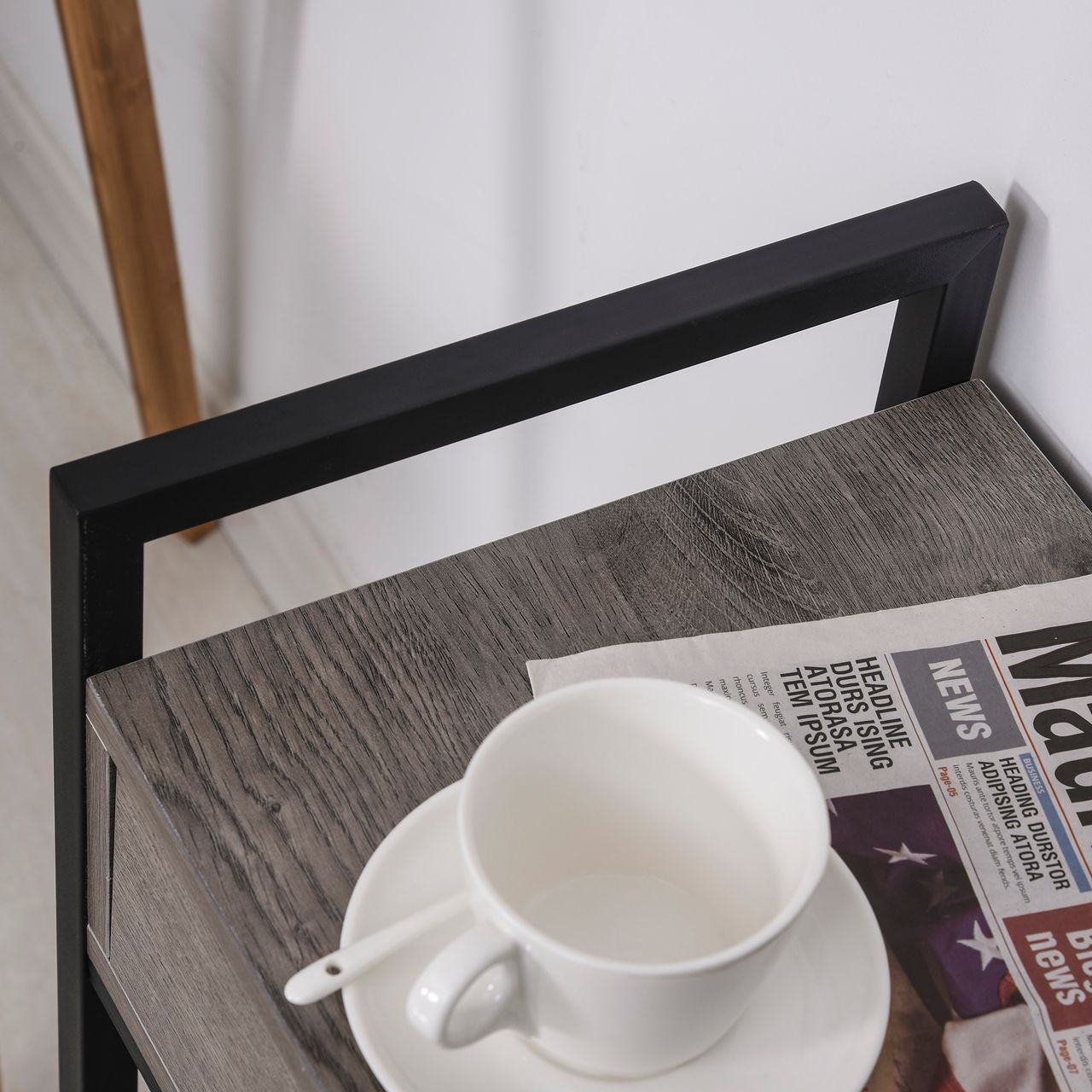 HOMCOM Beistelltisch Servierwagen mit Schublade Ablage Küchenwagen Sideboard