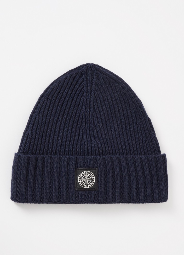 Stone Island  N03Z3 grofgebreide muts in kasjmierblend met logo