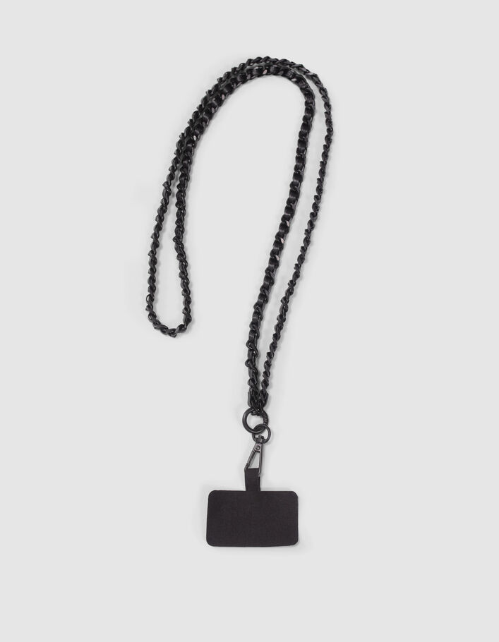 Chaîne-bijou noire pour téléphone Femme