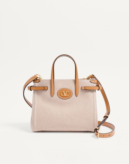 Sacola de compras pequena de lona Valentino Garavani Antibes