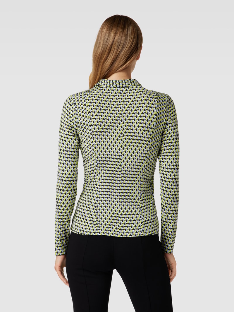 Hemdbluse mit Allover-Print in schwarz