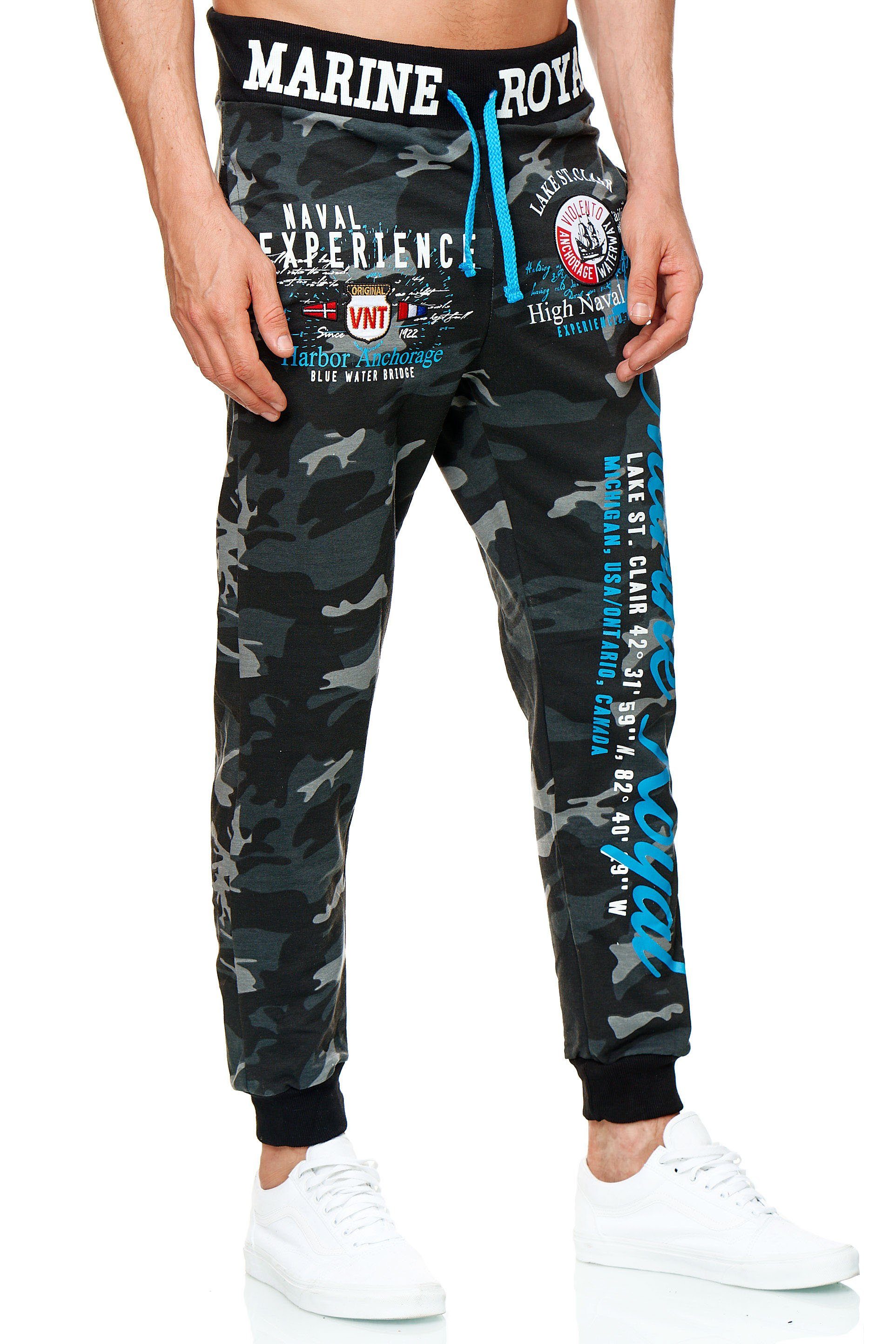 L.gonline Jogginghose Herren JoggingHOSE lang, Trainingshose Baumwolle, Sporthose mit (Sweatpants, 1-tlg) Fitness Freizeit Casual