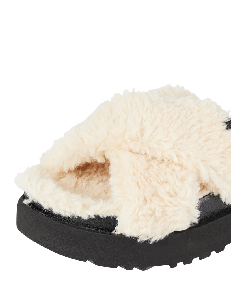Hausschuhe aus Woll-Lyocell-Mix Modell 'Fuzz Sugar' in beige