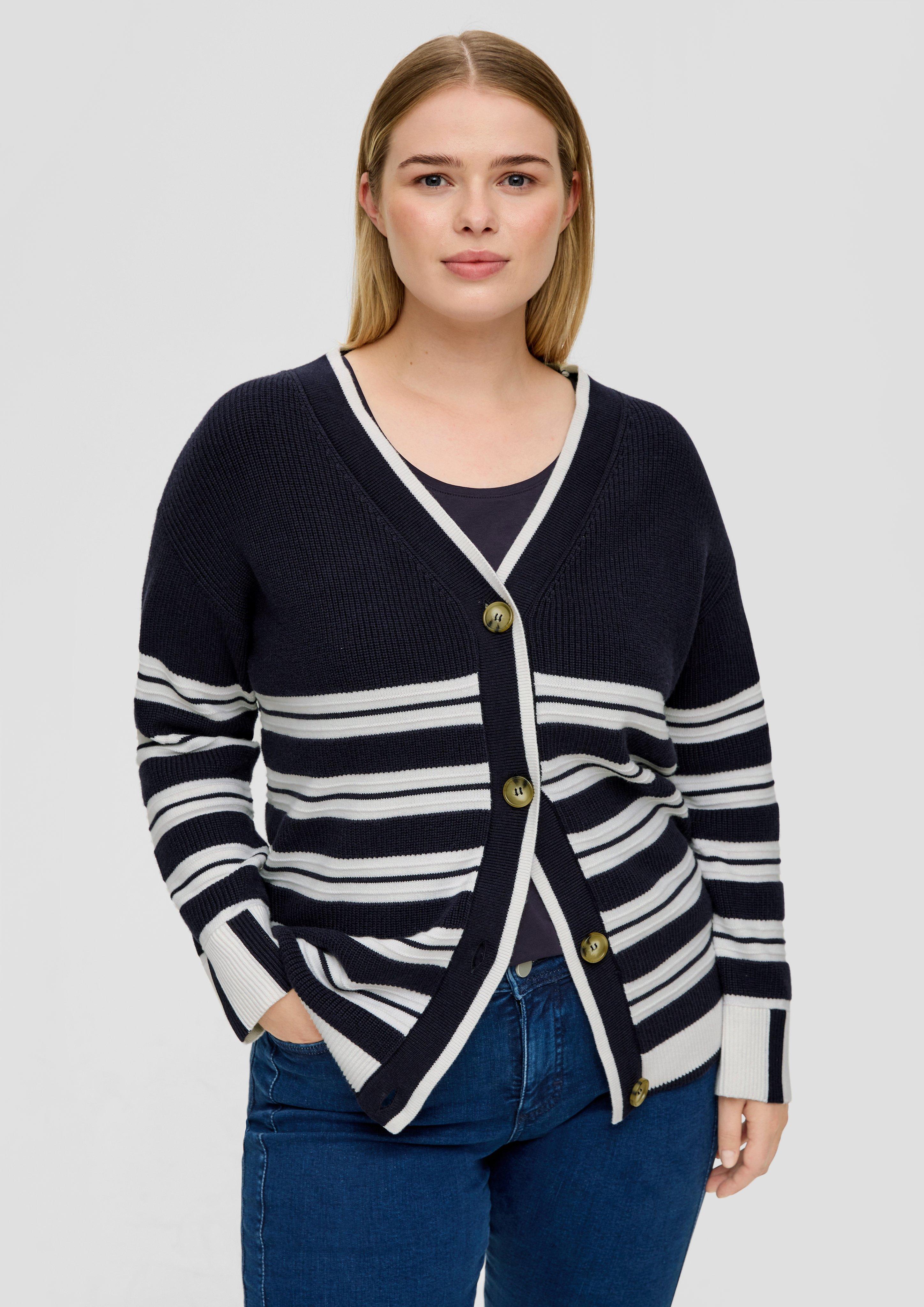 Strickjacke mit Kontraststreifen  2136556-59X0