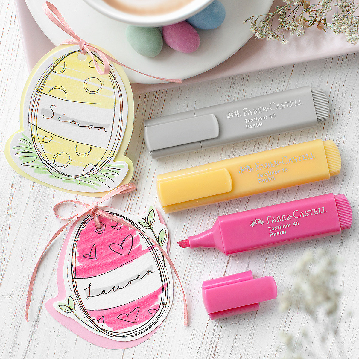 Textmarker Pastell, 4 Farben, nachfüllbar