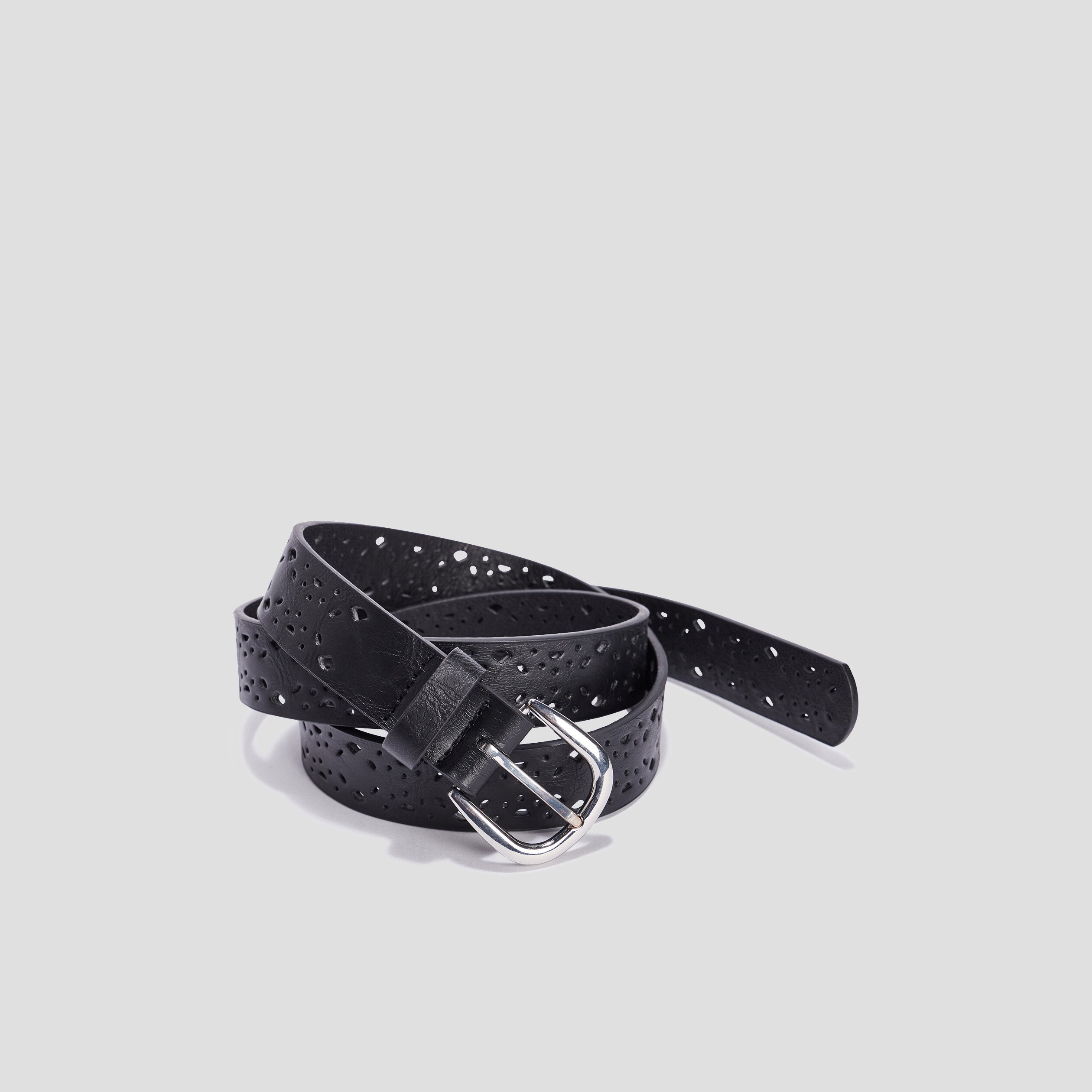 Ceinture perforée noir femme | La Halle