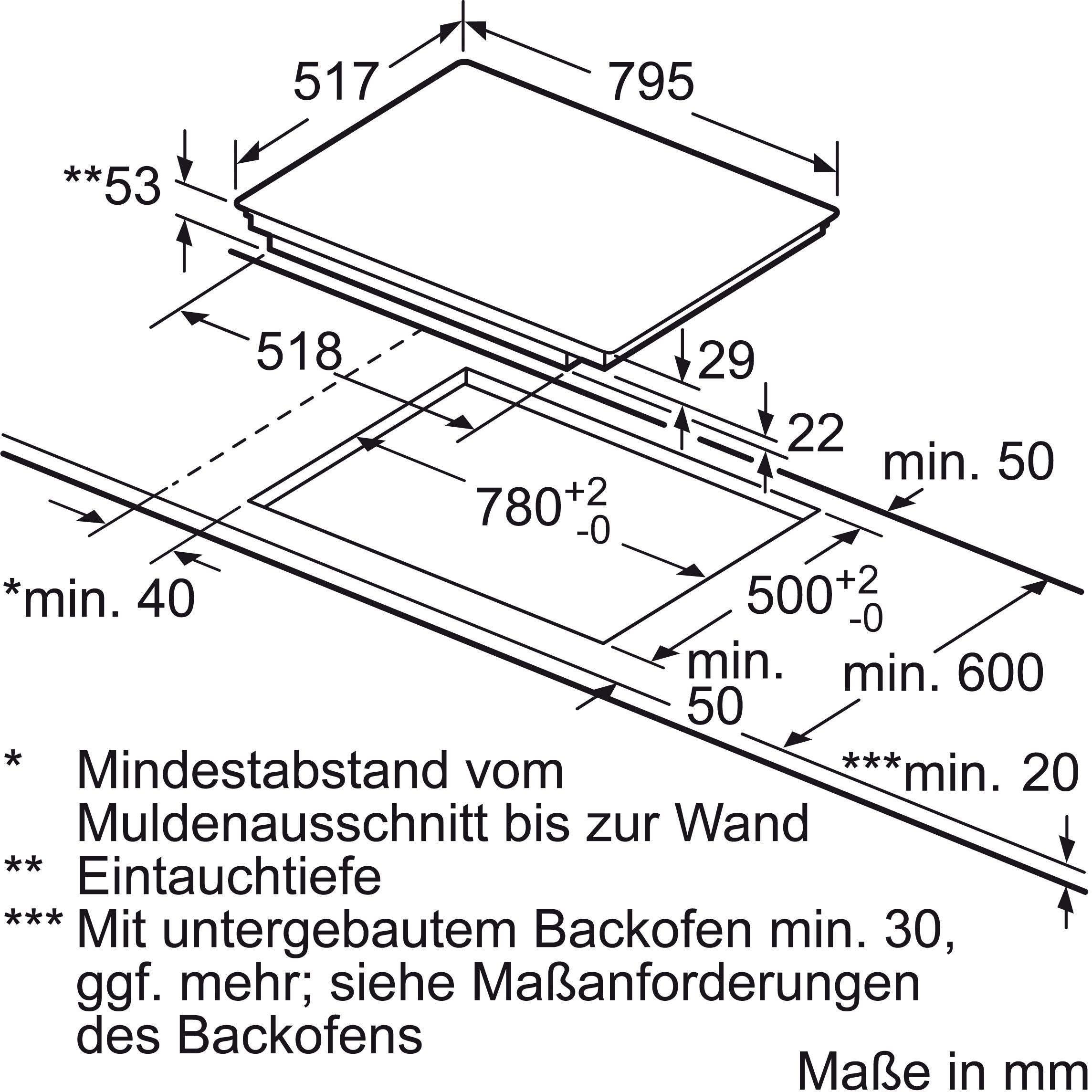 NEFF Flex-Induktions-Kochfeld von SCHOTT CERAN® N 70 T58BT20N0, mit TwistPad® Bedienung