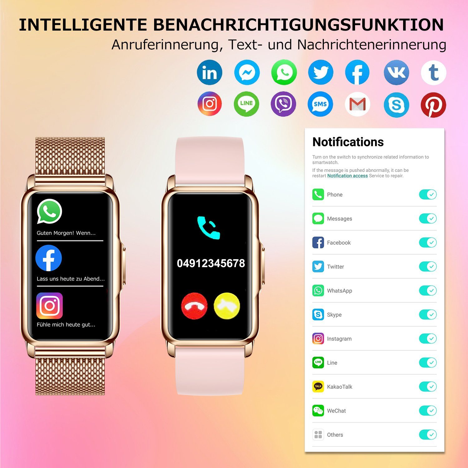 Mutoy Smartwatch, Fitness Tracker Uhr für Damen, Aktivitätstracker Uhren Smartwatch (1,47
