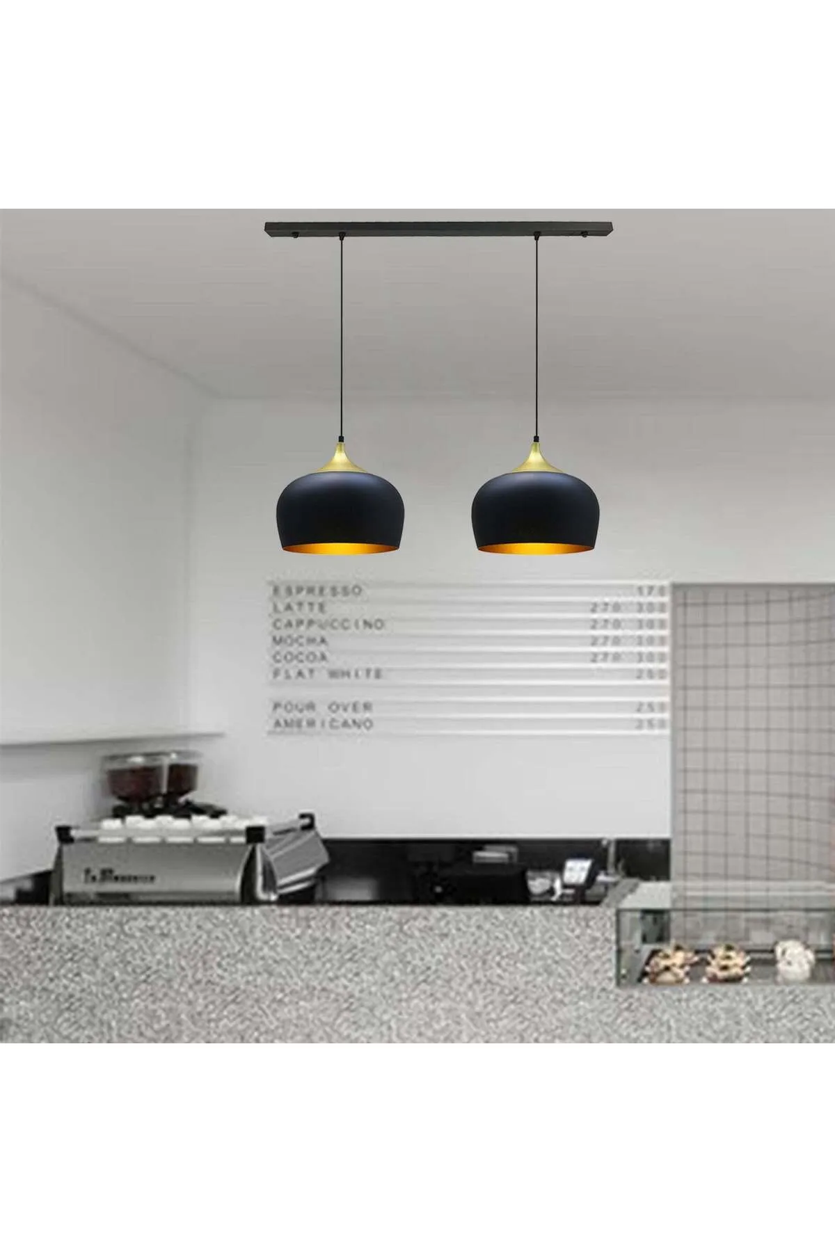 Bamyum  2x Hängelampe E27 Metall Set aus 2-3-4 Pendellampen Hängelampe Pendelleuchte