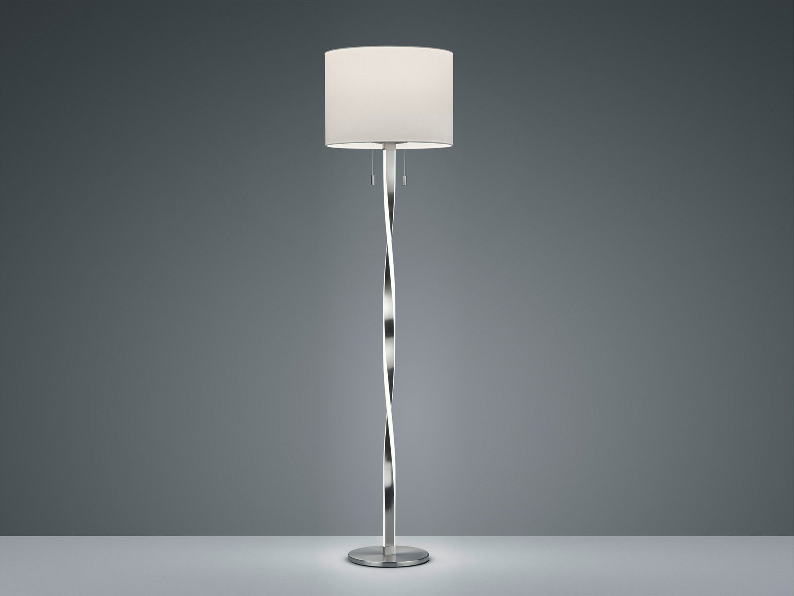 meineWunschleuchte LED Stehlampe, LED fest integriert, LED wechselbar, warmweiß, groß-e Designer-lampen Lampenschirm-e Stoff dimmbar Ecke, Höhe 160cm