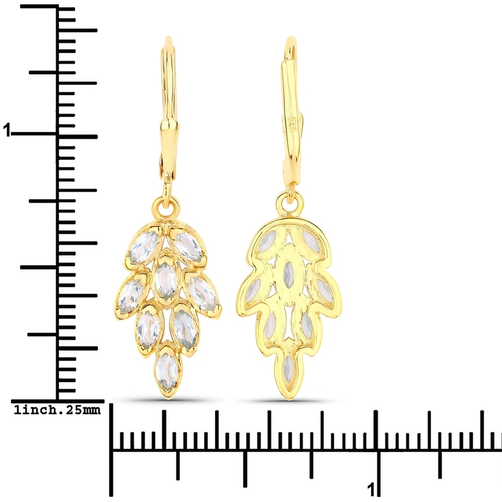 Rafaela Donata Boucles doreilles Argent sterling Topaz bleu en Or jaune Bijoux