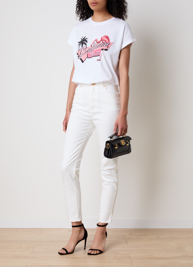 Jeans Balmain a vita alta e vestibilità slim con lavaggio colorato