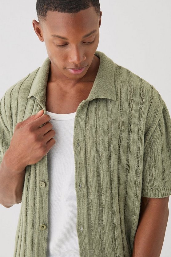 Kastiges Oversize Hemd in Khaki