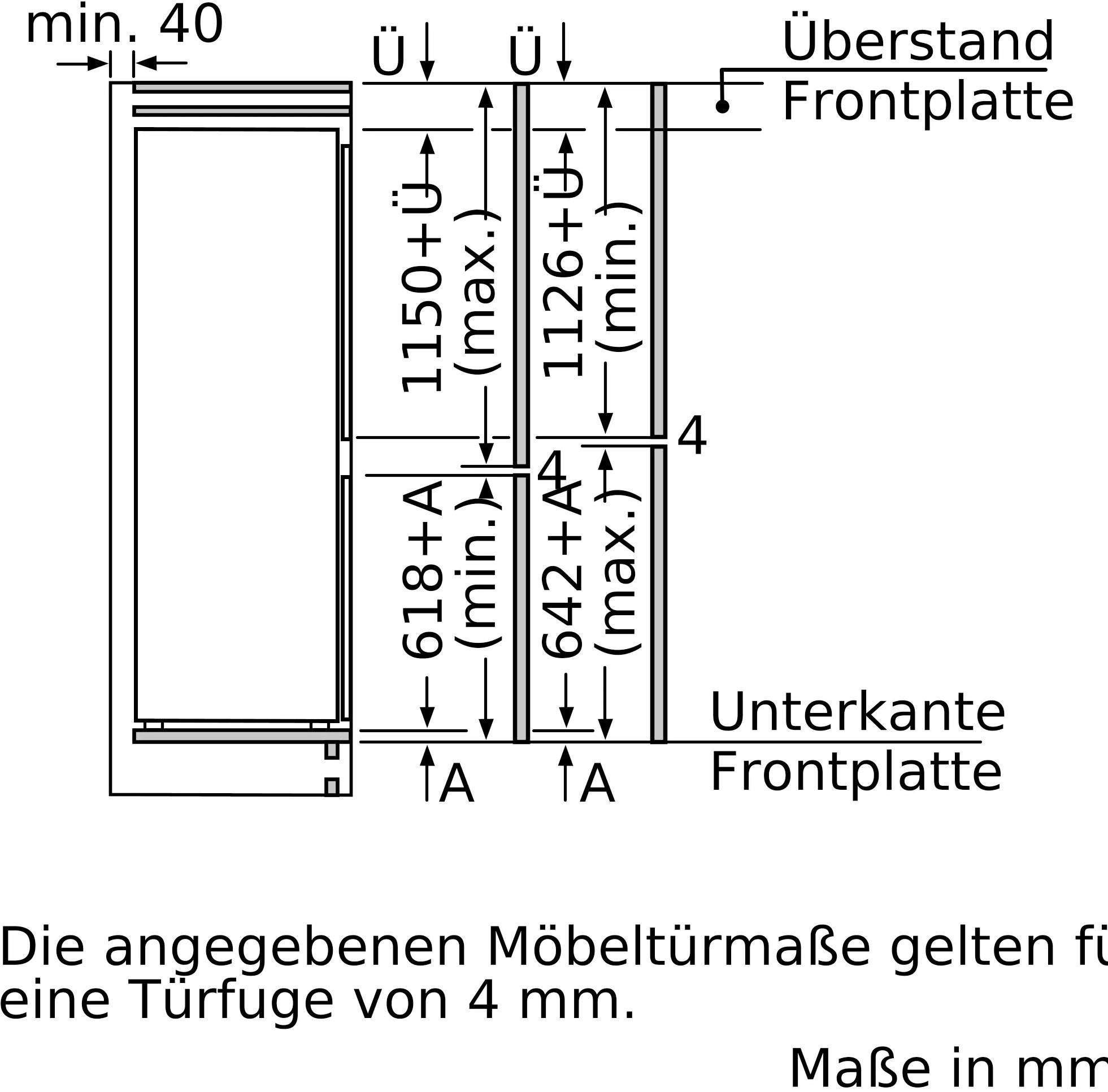 SIEMENS Einbaukühlgefrierkombination iQ500 KI87SADE0, 177,2 cm hoch, 55,8 cm breit