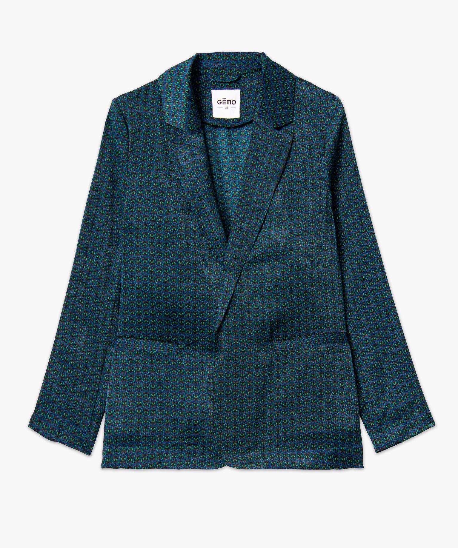 Veste blazer femme imprimée en matière satinée imprime | GEMO