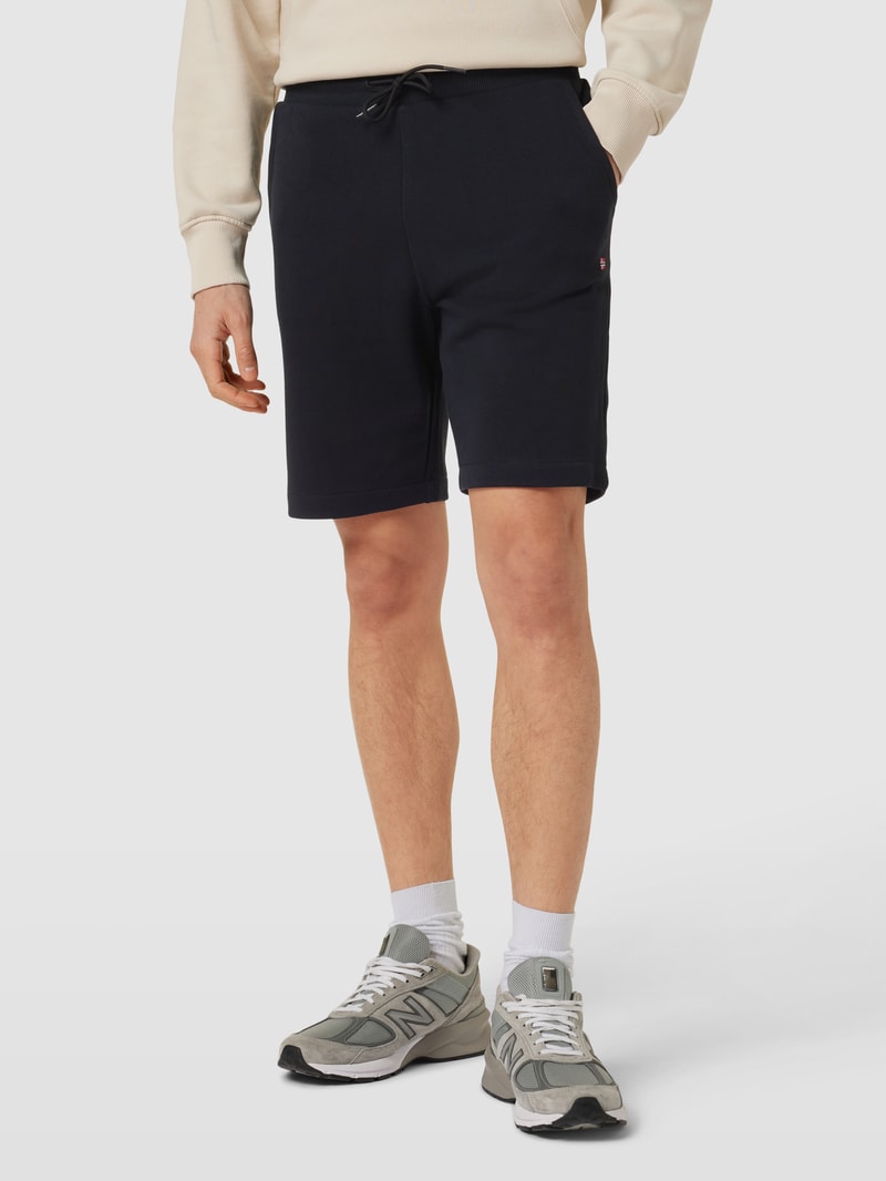 Sweatshorts mit Logo-Stitching in schwarz