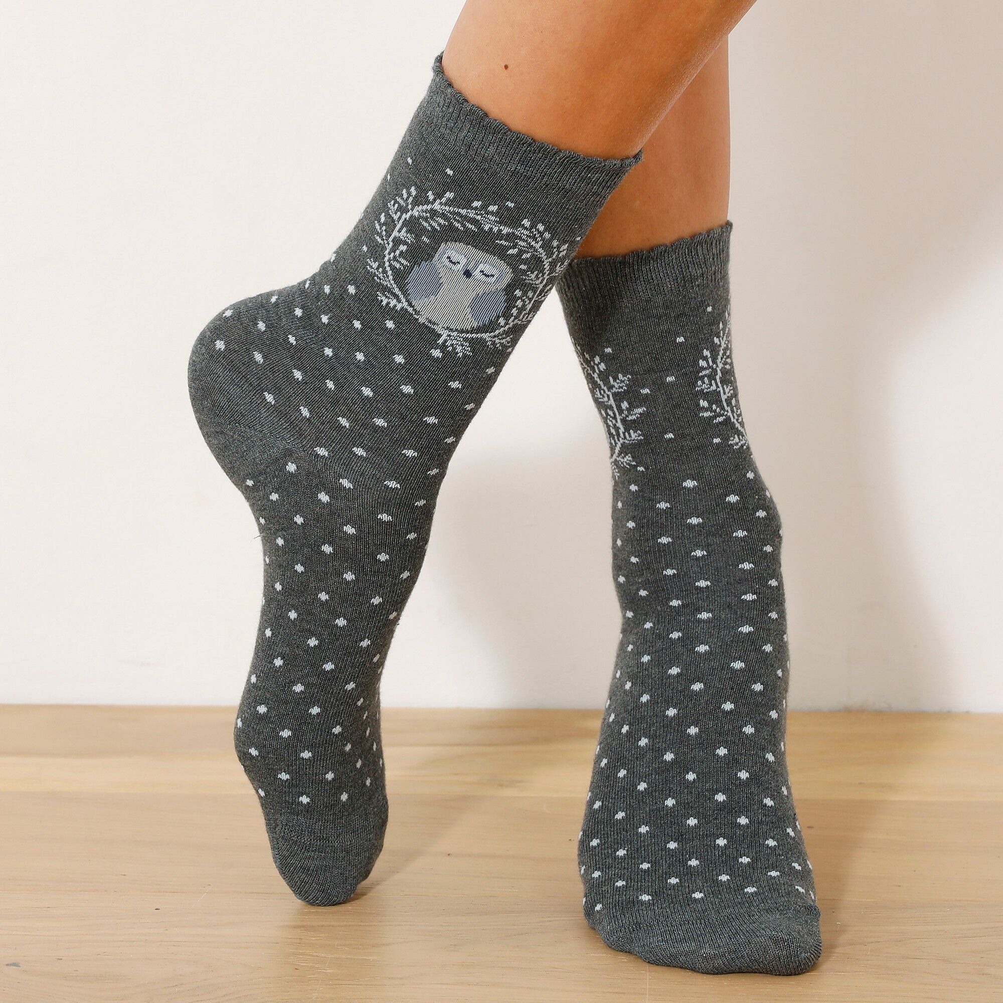 Chaussette fantaisie motifs « chouette »
