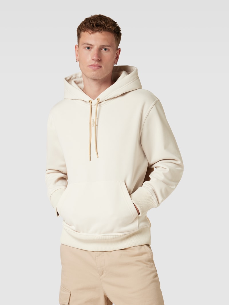 Hoodie mit Label-Print in beige