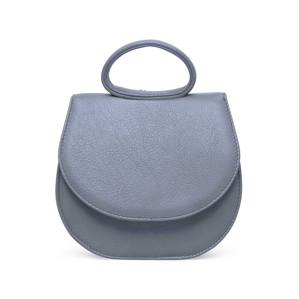 Schultertasche Ebony Mini Loop Bag aus italienischem Kalbsleder