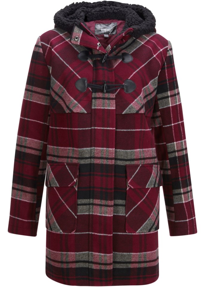 leicht wattierter Dufflecoat mit Kapuze
