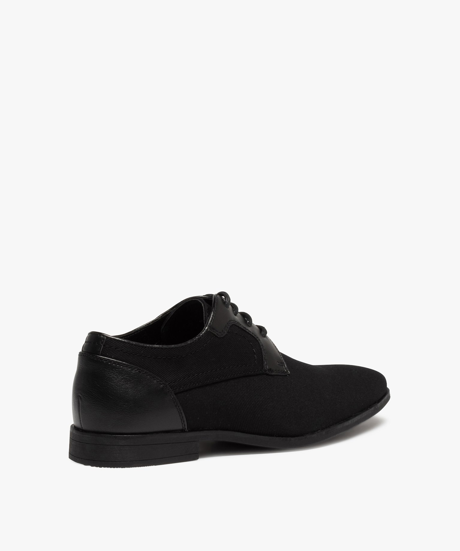Derbies homme unis en toile et matière lisse noir | GEMO