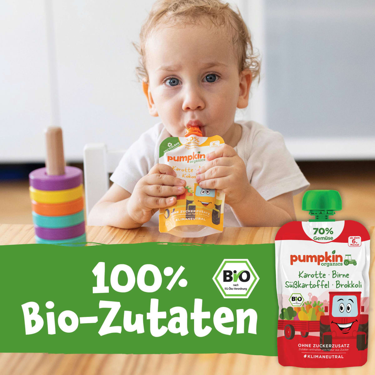 Quetschie Karotte, Birne, Süßkartoffel & Brokkoli, ab 6 Monaten, 100 g