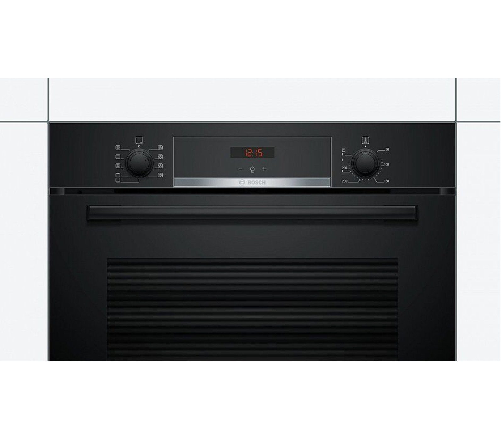 BOSCH Induktions Herd-Set Autark Einbau Backofen Schwarz und Kochfeld, mit 1-fach-Teleskopauszug