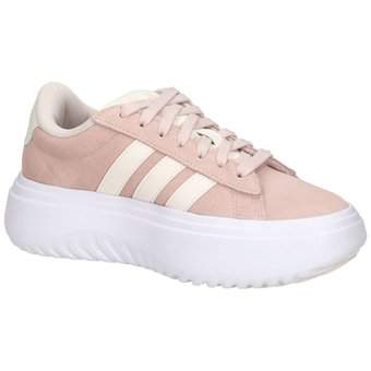 adidas Grand Court Platform Suede in rosa