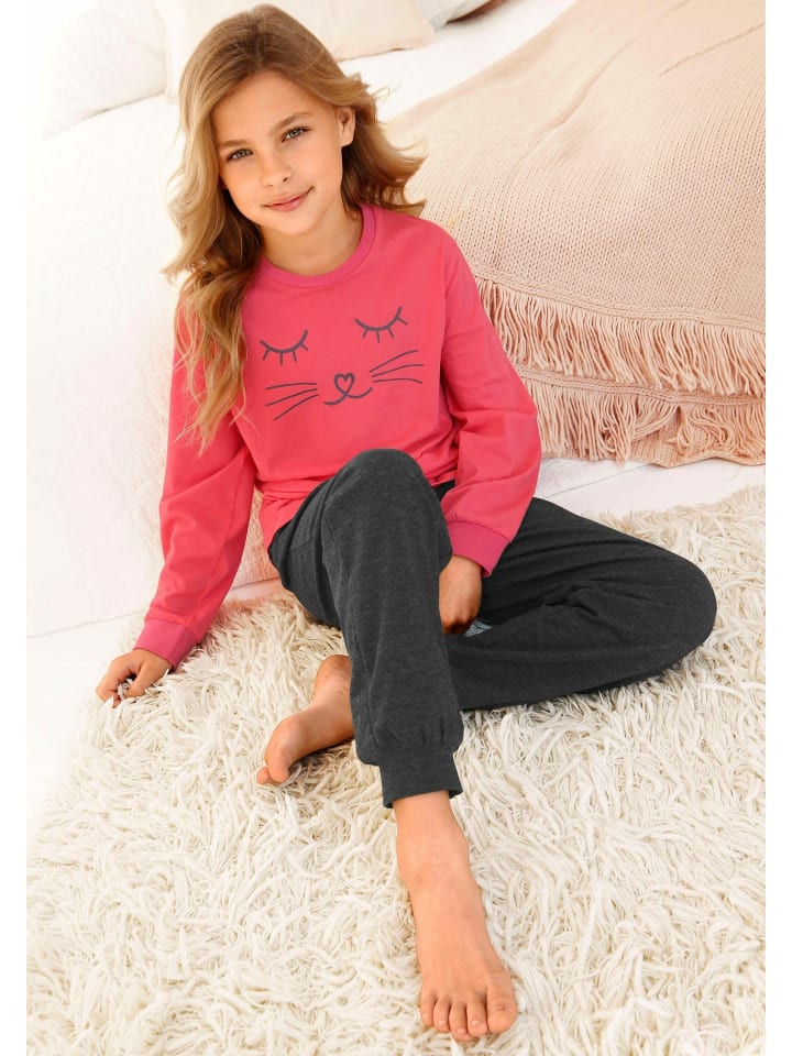 Vivance Pyjama in hummer-anthrazit-meliert günstig kaufen