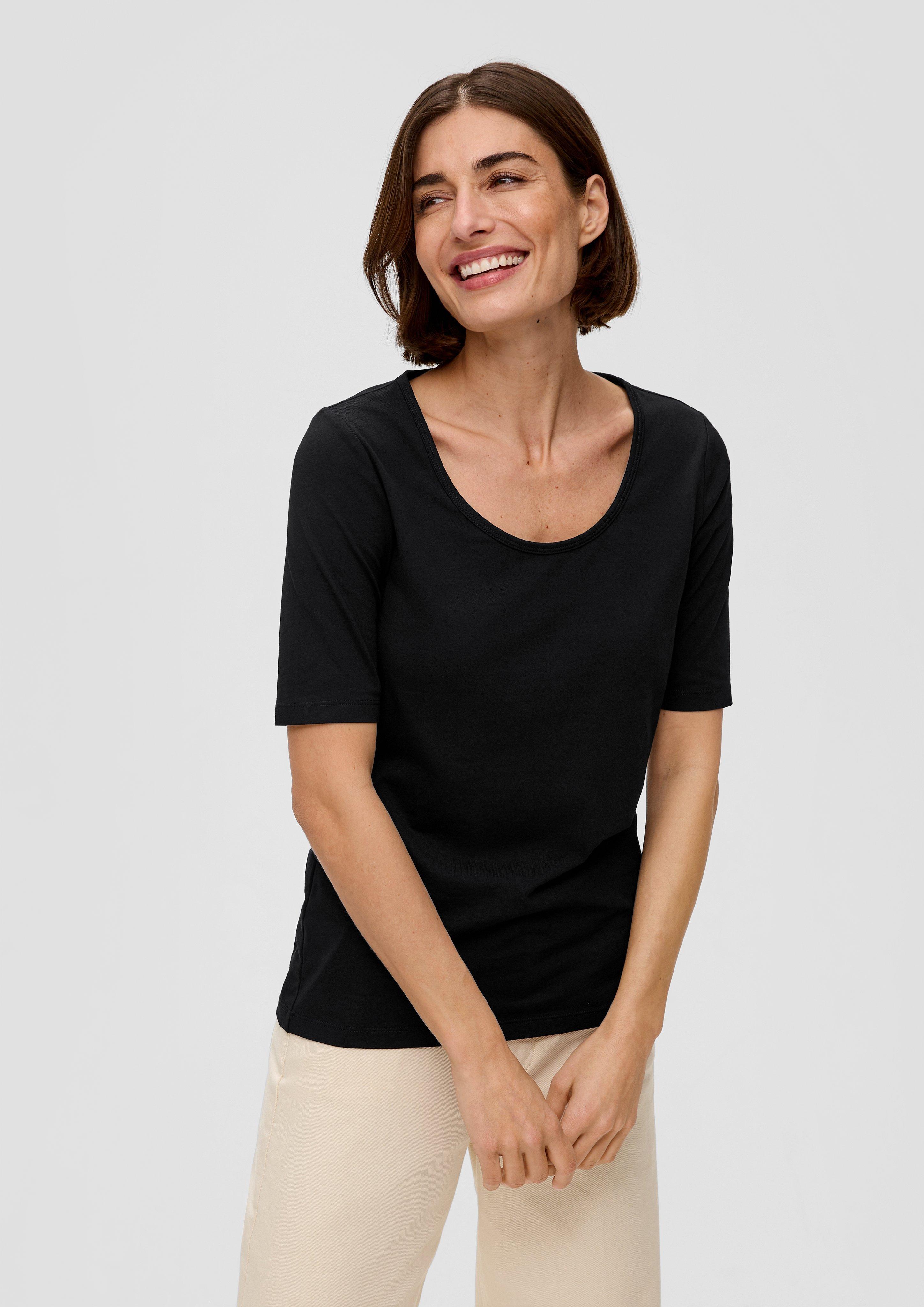 Jersey-Shirt mit U-Ausschnitt  2142196-9999