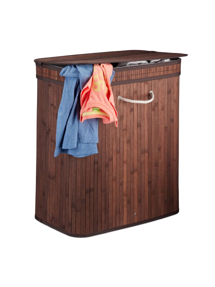 relaxdays Wäschekorb in Braun - (B)55 x (H)63 x (T)35 cm günstig kaufen onesize