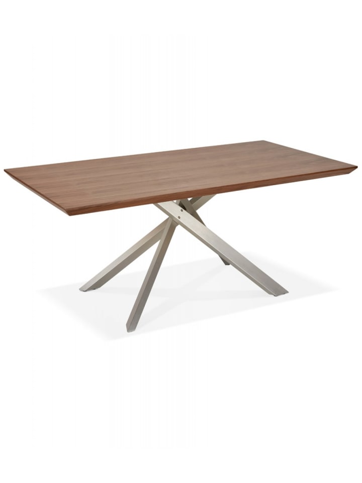 KADIMA DESIGN Esstisch aus Walnussholz mit Metallgestell | Modern Elegant in Braun-Grau günstig kaufen onesize
