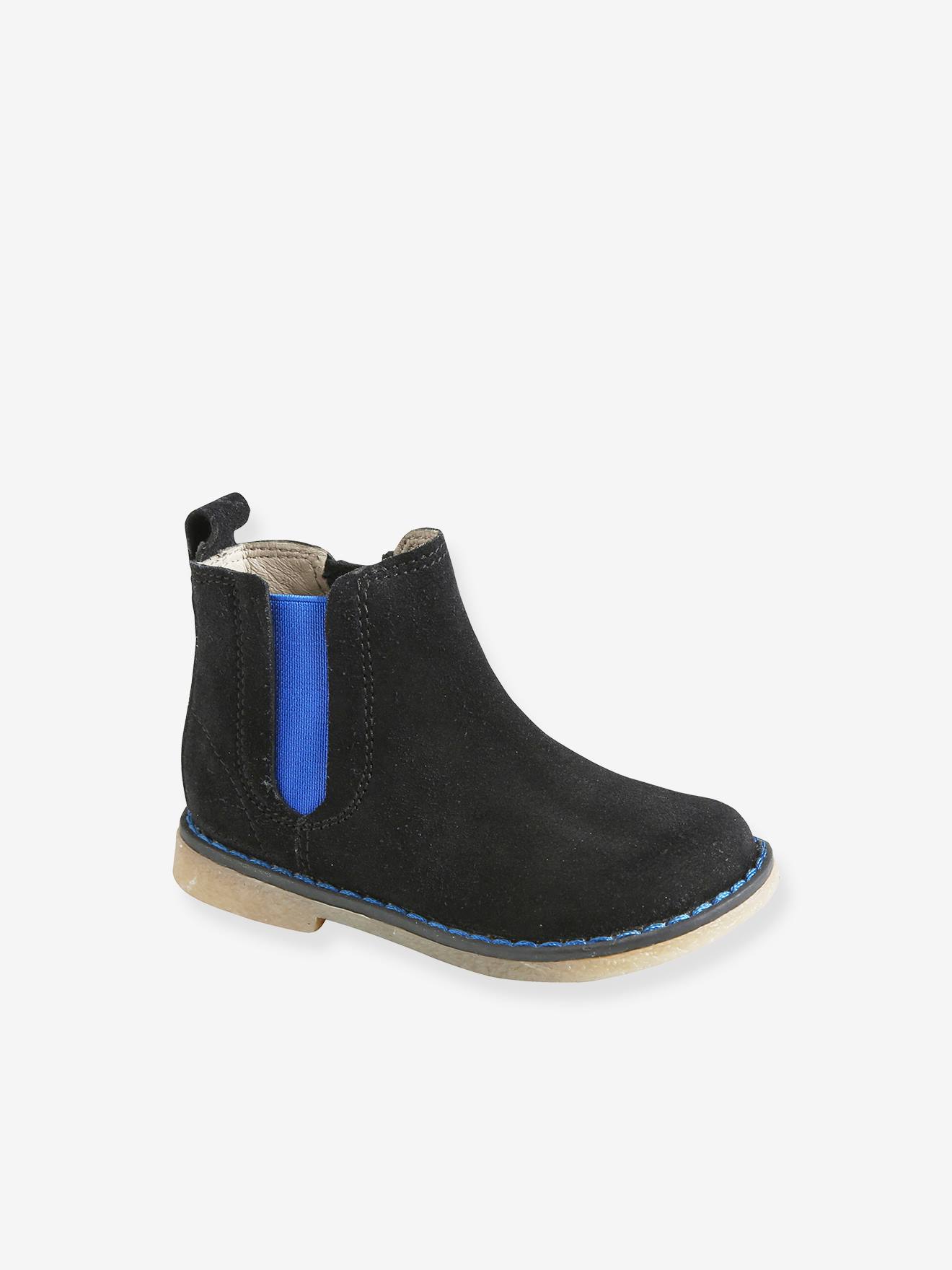 Boots cuir bébé garçon élastiqués noir