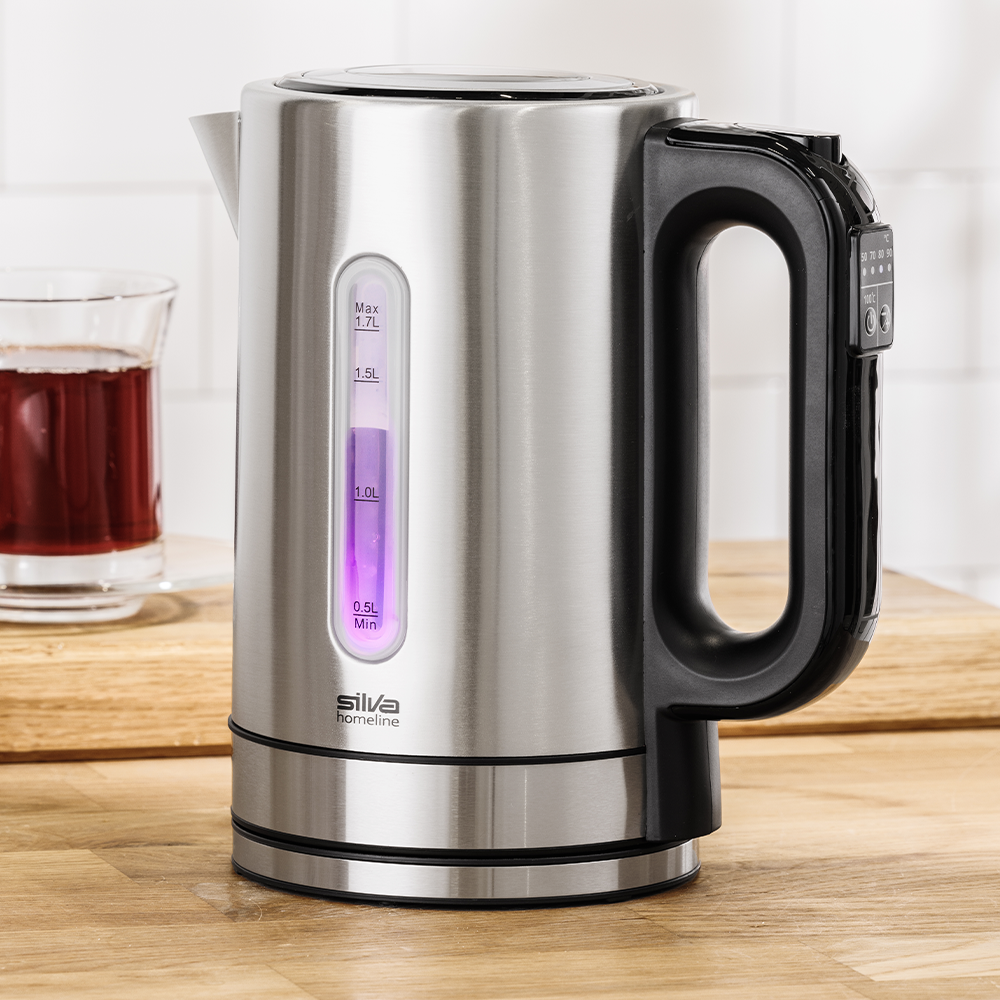 SILVA HOMELINE Edelstahl-Digital-Wasserkocher 2200 Watt